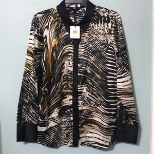 NWT Medium Calvin Klein Animal Print Blouse